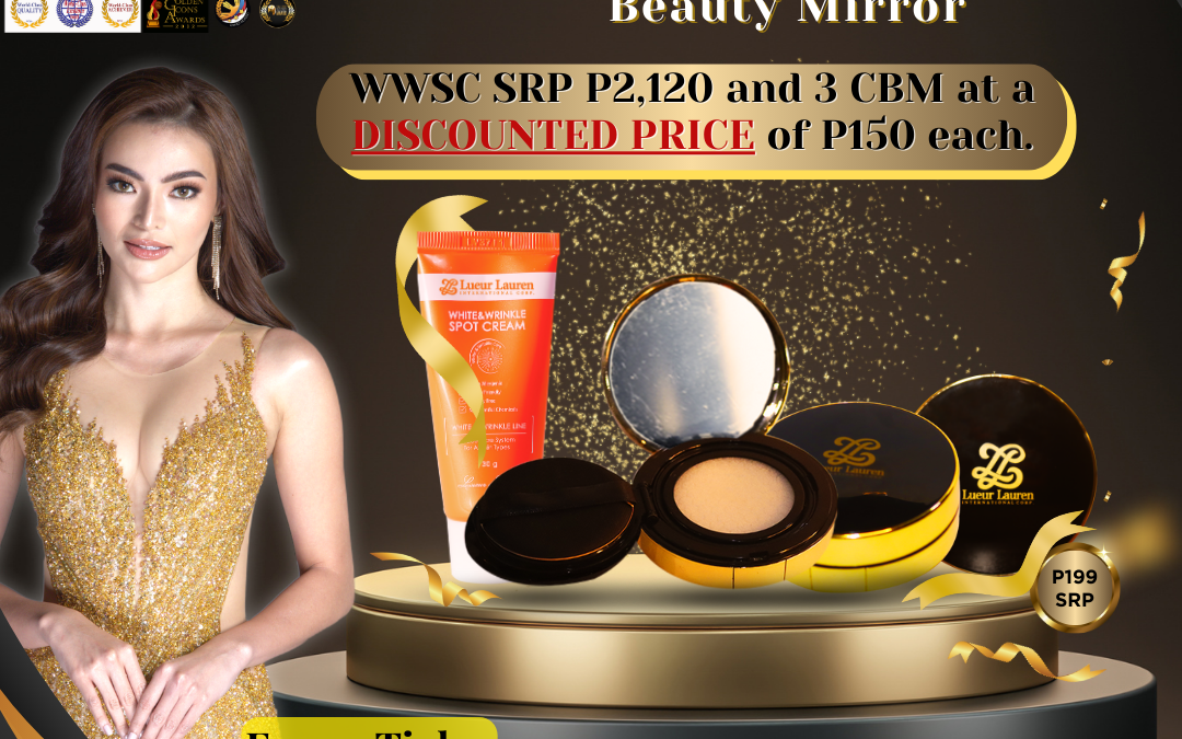 WHITE & WRINKLE SPOT CREAM and 3 COMPACT BEAUTY MIRROR at a discounted price of P150 each from the SRP P199!!!