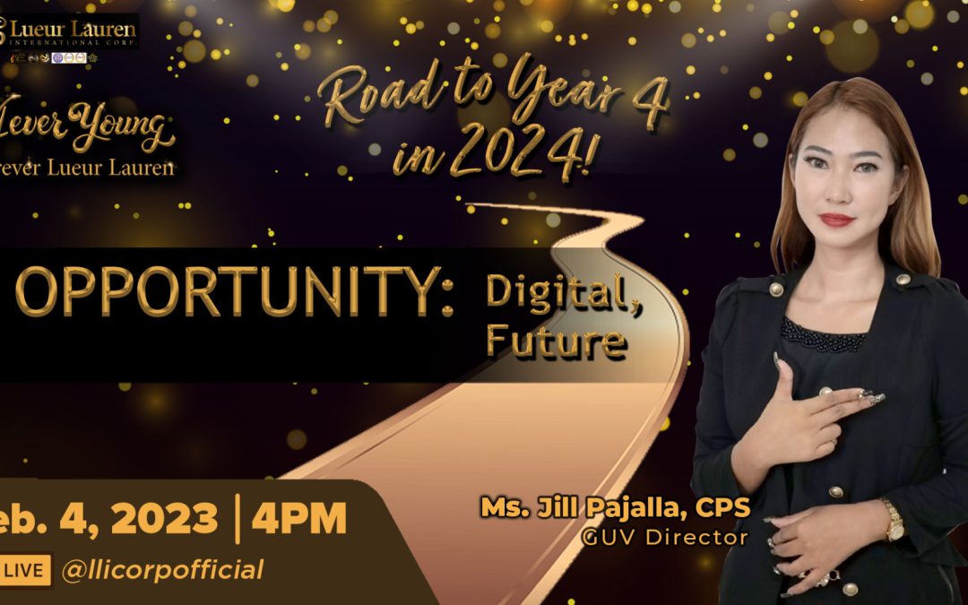 LLIC as company, and to our distributors and members being one community when GUV Director Jill Pajalla talks about OPPORTUNITY: DIGITAL, FUTURE on February 4, 2024 at 4PM live via LLIC FB page as we continue our year long online live events for the Road to Year 4 in 2024 anniversary!